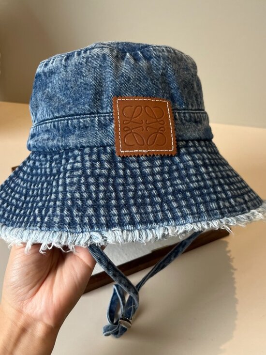 Loewe Denim Frayed Bucket Hat